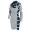 Plaid Print Mock Button Asymmetrical Sheath Dress - LIGHT GRAY M