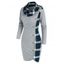 Robe Fourreau Asymétrique à Carreaux Imprimé avec Bouton - Gris Clair 2XL