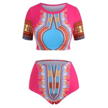 Image of African Printed Two Piece Swimsuit