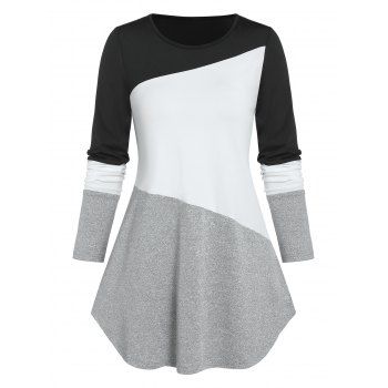 

Colorblock Curved T Shirt, Multicolor a