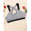 Brassière avec Croisés sur le Devant de Grande Taille - Gris 1XL
