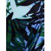 Maillot de Bain Tankini Superposé Plongeant à Imprimé Feuille - multicolor S