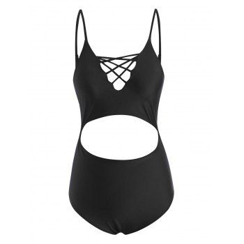 Lattice Cutout One-piece Swimsuit dresslily imagine noua 2022