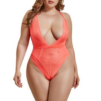 Image of Plus Size Plunge Lingerie Teddy
