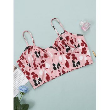 

Plus Size Printed Bralette, Light pink