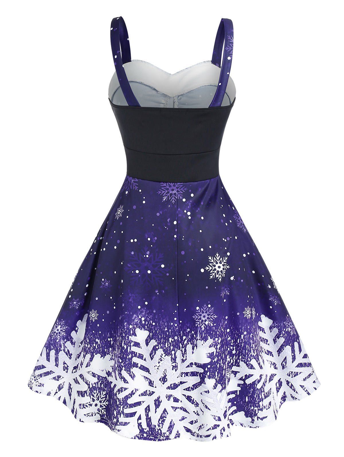 [34% OFF] 2020 Snowflake Print Ombre Color Christmas Dress In DEEP BLUE ...