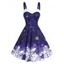 Christmas Party Dress Snowflake Print Ombre Color Dress - DEEP BLUE 3XL