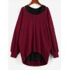 Pull Haut Bas à Goutte Epaule en Jacquard et Débardeur Simple - Brique Réfractaire 3XL