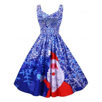 

Christmas Santa Claus Snowflake Sweetheart Dress, Ocean blue