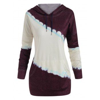 

Colorblock Drop Shoulder Kangaroo Pocket Hoodie, Multicolor