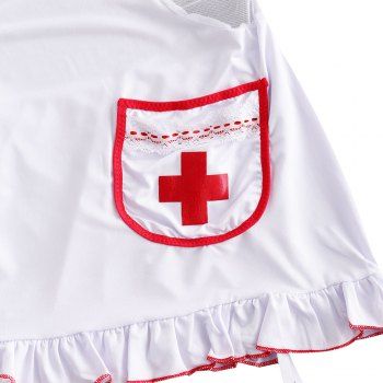 Lace Mesh Panel Lingerie Nurse Costume Set