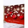 Tapisserie Murale Décorative Imperméable à Imprimé Boules de Noël - Rouge W91 X L71 INCH