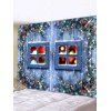 Tapisserie Murale Imperméable de Noël à Imprimé 3D Fenêtre  - multicolor W91 X L71 INCH