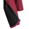 Manteau Panneau en Fausse Fourrure Taille à Cordon - Rouge Vineux XL