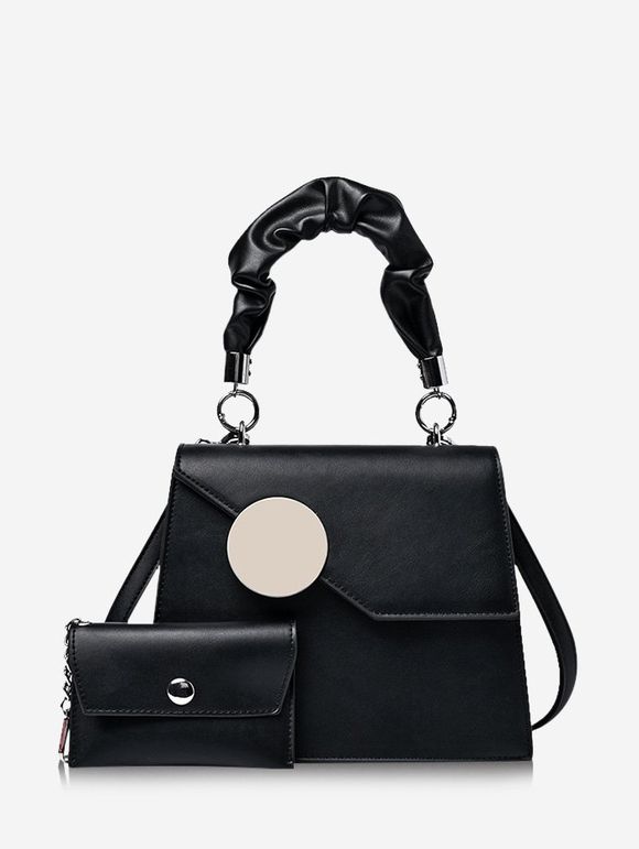 Sac à Main Pendant Géométrique Motif de Pièce de Monnaie - Noir 
