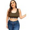 Débardeur Court avec Croisés dans le Dos Motif Graphique Grande-Taille - Vert 2XL