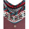 Plus Size Cowl Front Printed A Line Tunic Tee - multicolor A 2X