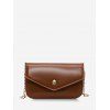 Sac à Bandoulière Enveloppe avec Chaîne Style Rétro - Brun 