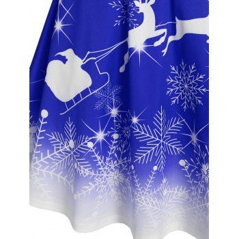 Christmas Ombre Snowflake Elk Print Dress