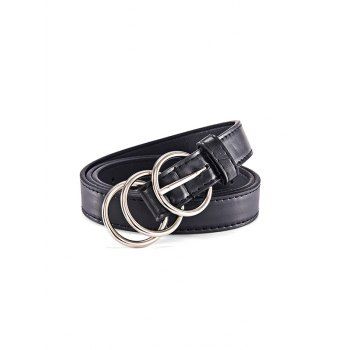 

Trio Round Buckle Belt, Black