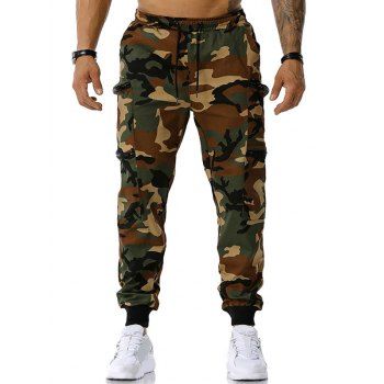 

Zipper Pockets Camouflage Print Cargo Pants, Army green