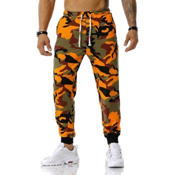 

Camouflage Pattern Drawstring Sports Pants, Orange