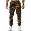 Pantalon Cargo à Imprimé Camouflage avec Poches Zippée - Vert Armée L