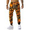 Pantalon de Sport Motif de Camouflage à Cordon - Orange L