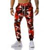 Pantalon de Sport Motif de Camouflage à Cordon - Rouge XXL