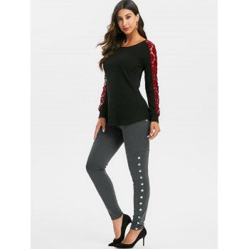 Kaufen High Waisted Pocket Snap Button Side Leggings. Bild