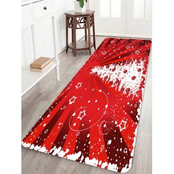 

Christmas Tree Star Print Floor Mat, Ruby red