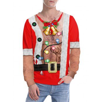 

Christmas Bell String Light Naked Belly Print Sweatshirt, Red
