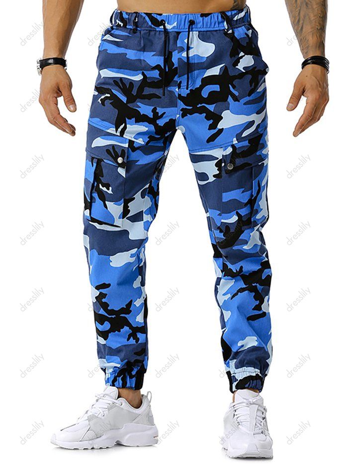 blue camo cargo pants