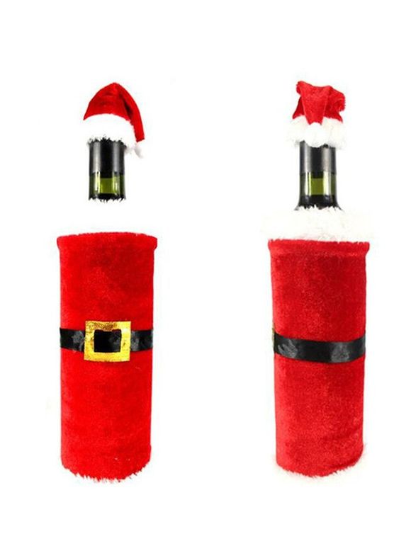 Couverture de Bouteille de Vin Fourrée Père Noël - multicolor B 