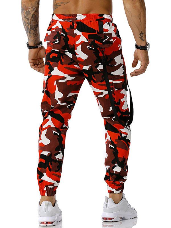 cargo pants with red stripe