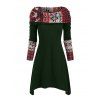 Elk Plaid Knitted Multiway Asymmetrical Dress - DARK GREEN XL