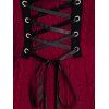 Hooded Lace Up Faux Fur Insert Cable Knit Coat - RED WINE 3XL