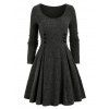 Mini Robe Côtelée Croisée à Taille Haute - Noir XL