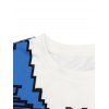 Sweat-shirt Imprimé Fausse Deux Pièces - Bleu XL