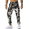 Pantalon Cargo à Bretelle à Imprimé Camouflage à Cordon - Gris L