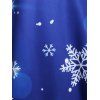 Sweetheart Neck Christmas Snowflake Print Vintage Dress - BLUE L