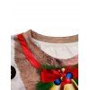 Sweat-shirt à Imprimé Guirlande Lumineuse Cloche de Noël - Rouge L