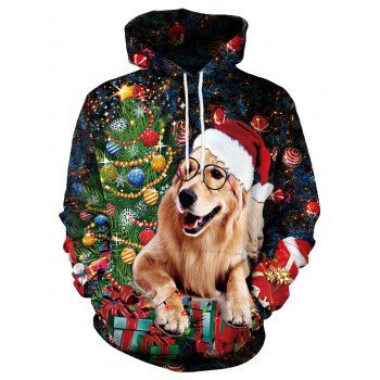 

Christmas Tree Dog 3D Print Hoodie, Black