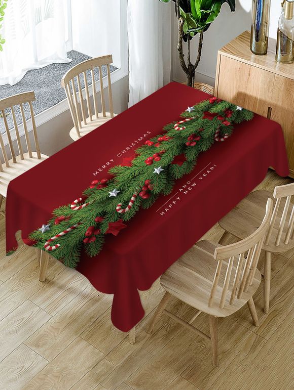 Nappe de Table Imperméable à Imprimé Sapin de Noël 3D - multicolor W55 X L71 INCH