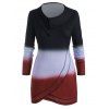 Haut Ombré Cousu Contrasté de Grande Taille à Col Bénitier - Noir 5X