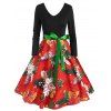 Robe Pin-Up Ceinturée à Imprimé Floral Style Vintage - Rouge M
