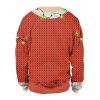 Sweat-shirt à Imprimé Animal de Noël 3D - Rouge XL
