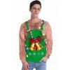 Sweat-shirt à Imprimé Tablier Cloche de Noël 3D - Vert Trèfle XXL