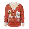 Christmas Animal 3D Print Sweatshirt - RED XXL