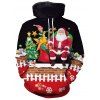 Santa Claus Christmas Pattern Hoodie - BLACK XL